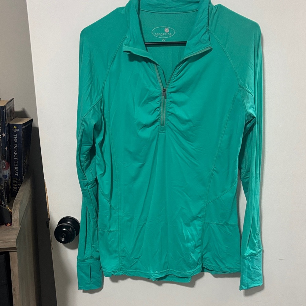 Tangerine Women's Green Quarter-Zip Sweatshirt